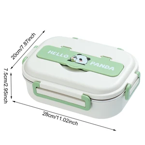 Thermische Lunchbox aus Edelstahl mit Besteck, Benediktbox der Hitzeerhaltung, Panda für Kinder, Schulpicknick, 2 Gitter, 4 Gitter, 5 Geländer 10 Hauptverkauf Panda Lunchbox - №6