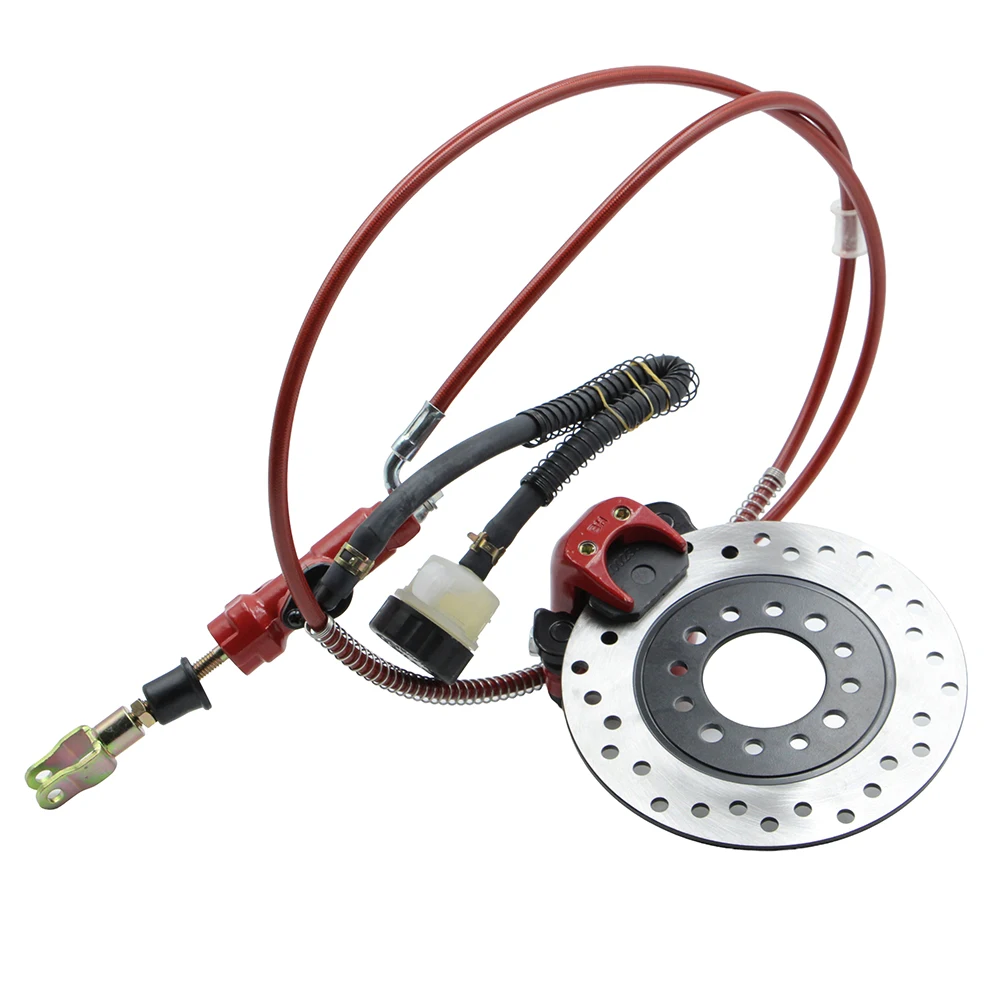 Hydraulic Rear Disc Brake Assembly Caliper Master Cylinder Kit For 150cc 200cc 250cc Go Kart Golf Cart Quad ATV Dune Buggy