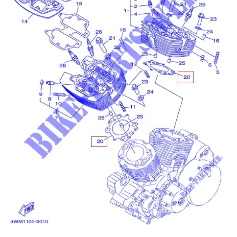 1pair Motorcycle Engine Cylinder Head Gasket For Yamaha XV1600 ROAD STAR SILVERADO 1999-2003 4WM-11181-00