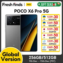 【Мировая премьера】Глобальная версия POCO X6 Pro 5G 256 ГБ/512 ГБ Размер 8300-Ультра 67 Вт Зарядка 64 МП Тройная камера 120 Гц 5000 мАч NFC