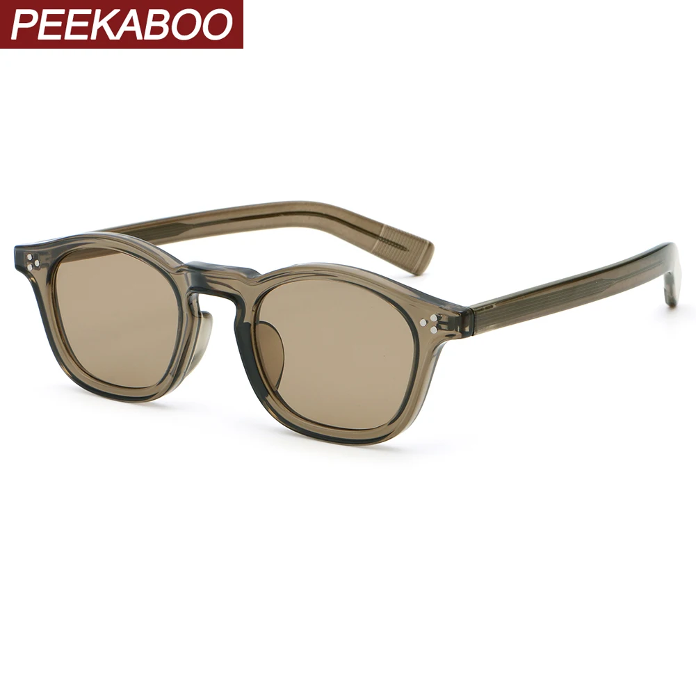 Peekaboo fashion sun glasses uv400 women unisex green brown black square frame sunglasses for men CP acetate male gift items