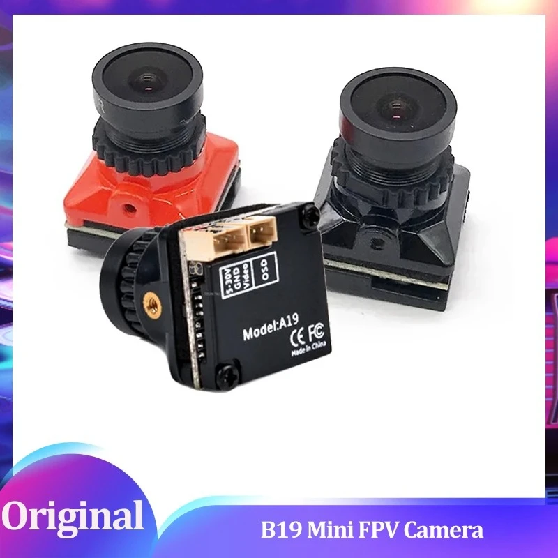 

B19 Mini FPV 19×19mm Camera 1500TVL Resolution 1/3'' CMOS 2.1mm Lens 5-36V Wide Voltage WDR/Low-Lux 19×19mm OSD