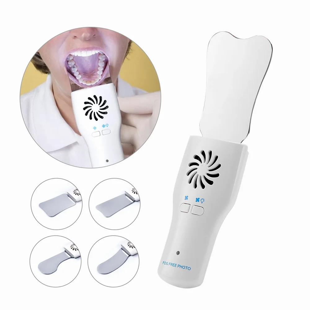 Automatic Anti-Fog Dental Mirrors with LED for Orthodontic Photography Instrument Kits