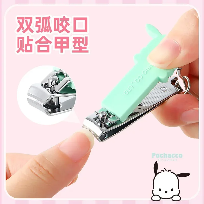 Sanrio Nail Clipper Pendant Hello Kitty kuromi Home Cartoon Manicure Tool Keychain Carbon Steel Flat Bevel Nail Clipper anime