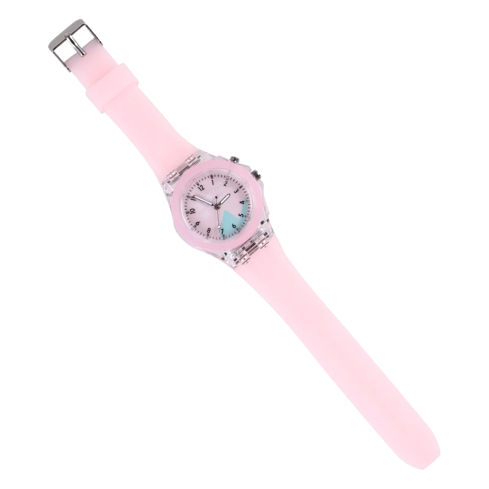 Orologio da polso luminoso per bambini con motivo a coniglio cartone animato, cinturino in silicone regolabile, comodo orologio da polso luminoso per bambini, vacanze di compleanno