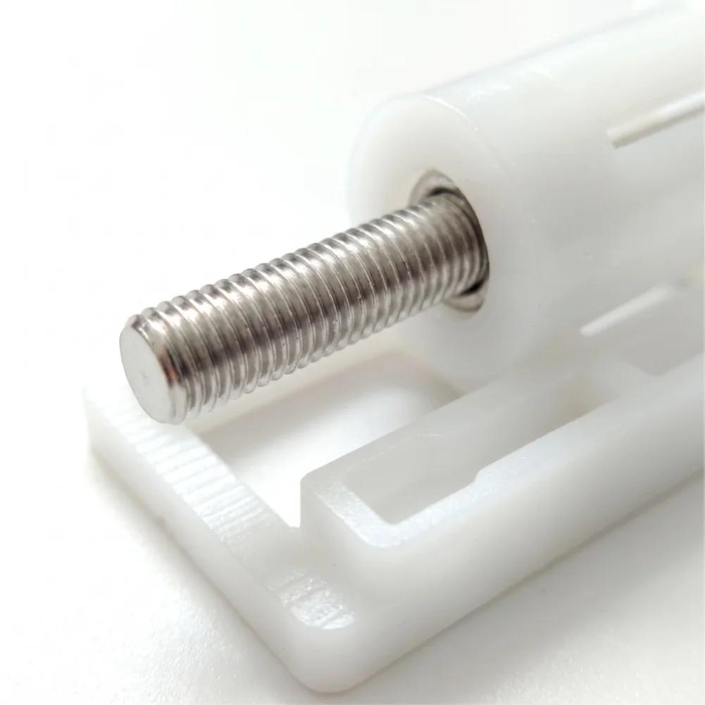 2 Piece Toilet Seat Hinge Bolt and Screw Fixing Kit for Standard Toilet Seat Replacement White Plastic 39mm Length