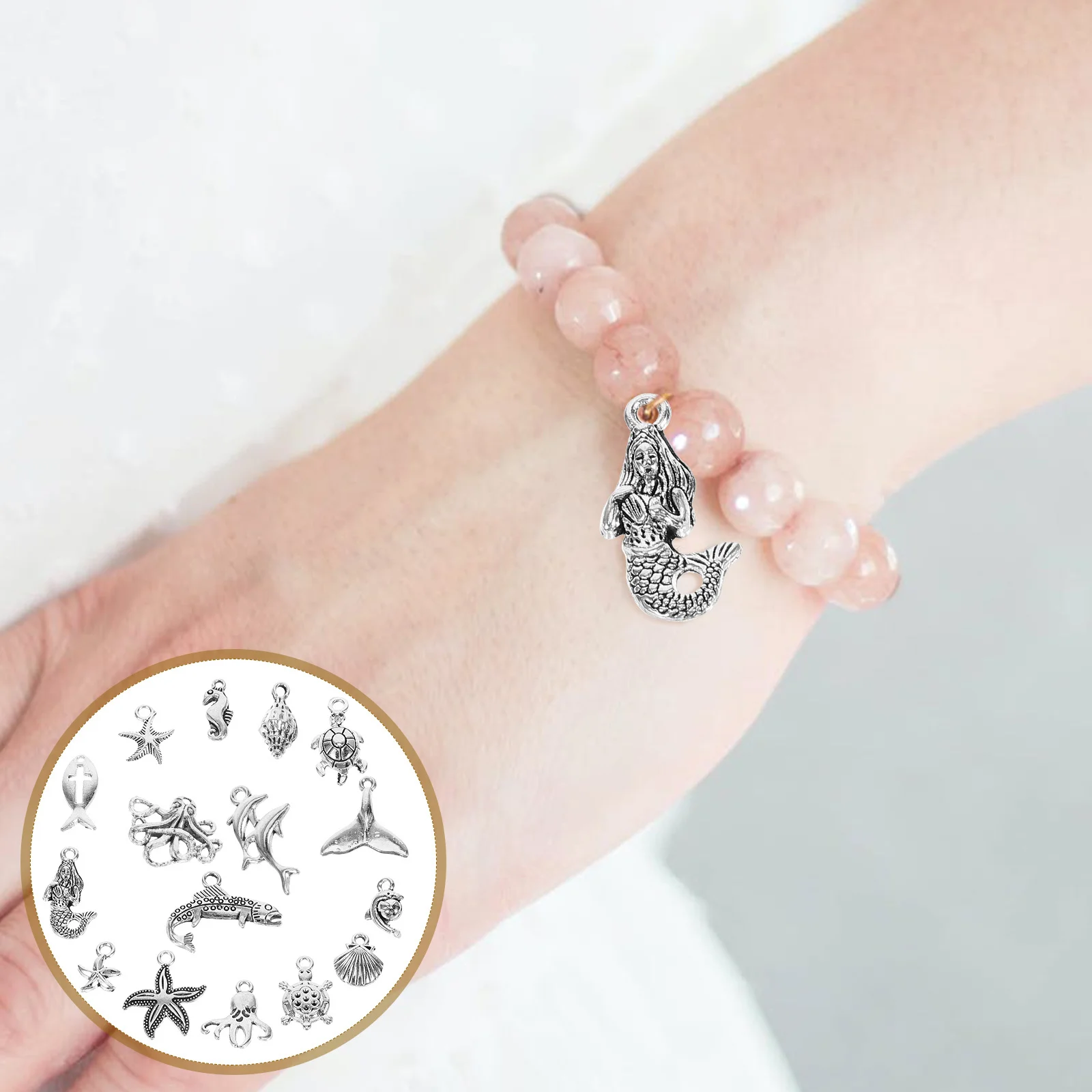 

15 шт. подвесок-шармов на морскую тематику для рукоделия, креативные материалы для изготовления ожерелий, серег, брелоков с морскими животными