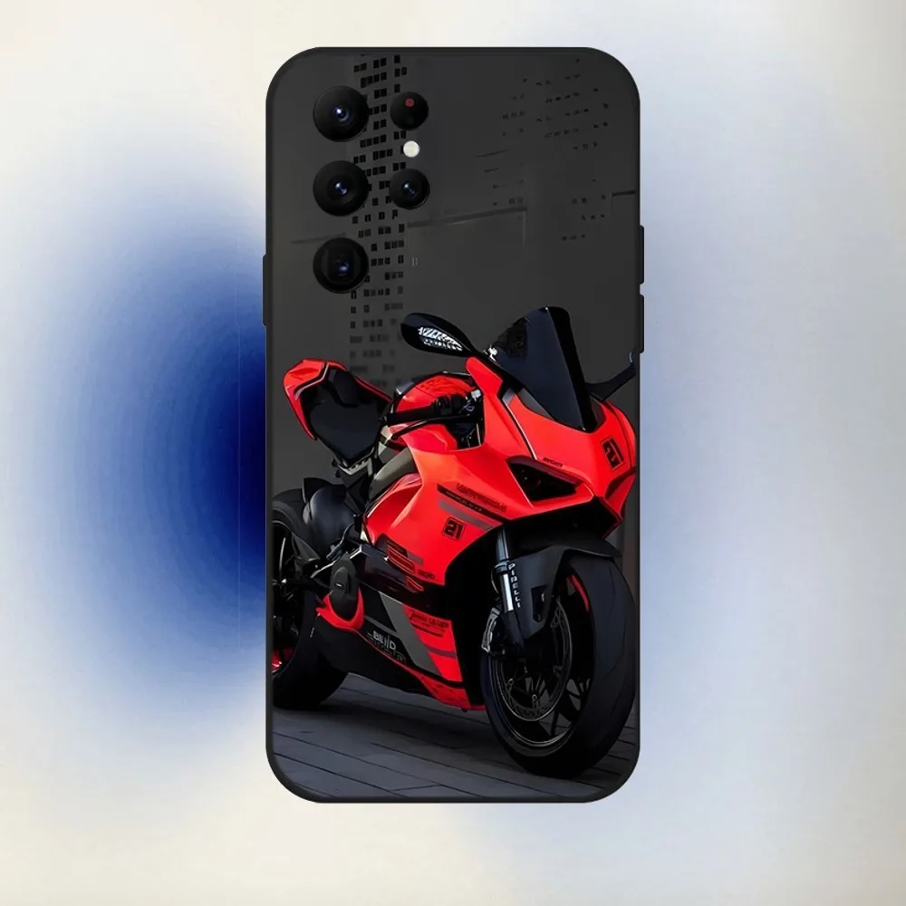 Sport Cool Motorrad Phone Case For Samsung S24,23,22,30,21,10,9,Ultra,Plus,Lite,FE,5G D-DucatiES-S Black Soft Case