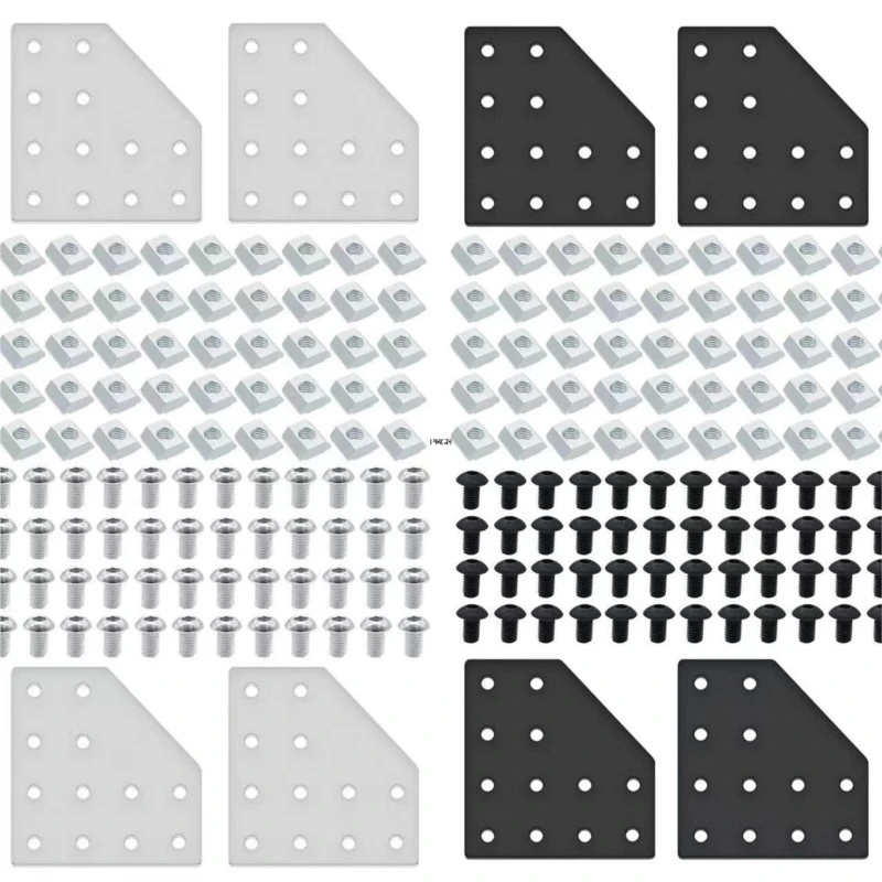

8pcs 2040 3060 T Corner Bracket Joining Plate T Slotted Accessories 12-Hole 2040 Hardware Connector 2040 with T Nuts and Screws