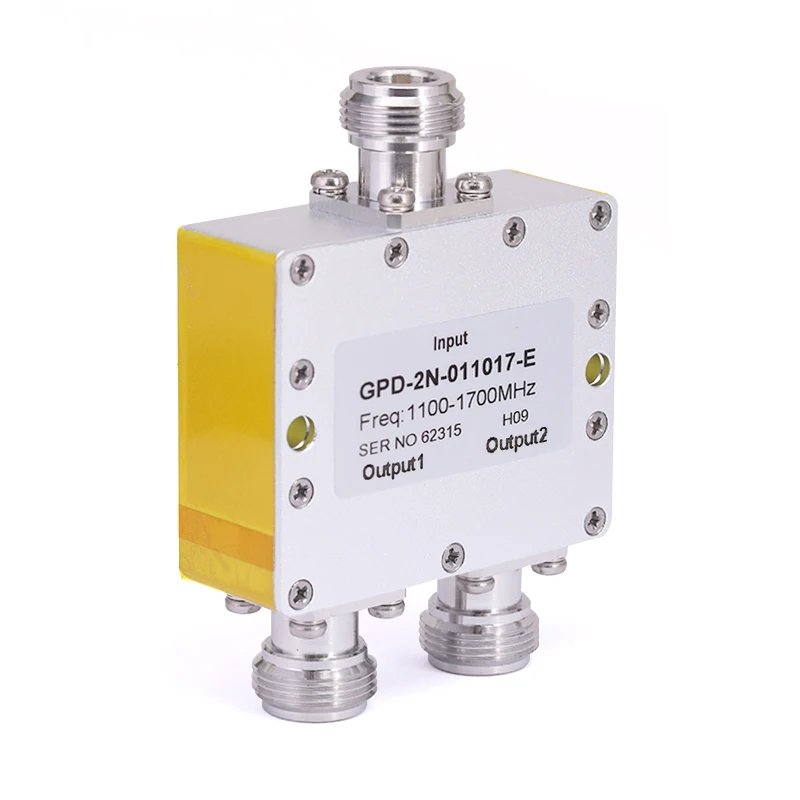 

2-Way N Power Divider, One Output with DC Block, From 1.1 GHz to 1.7 GHz Rated at 30 Watts