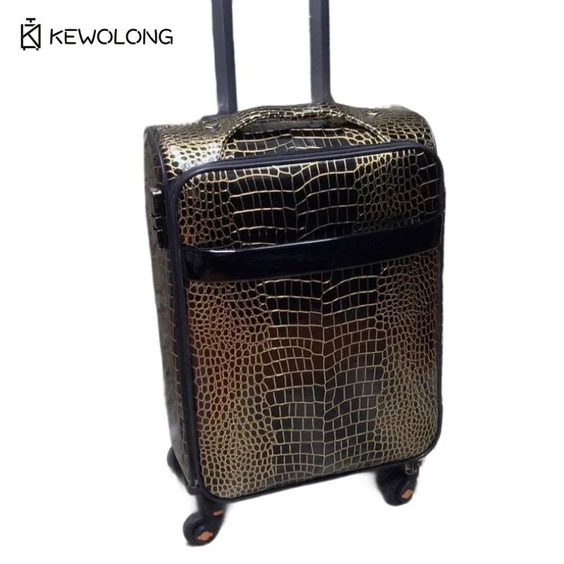 

Alligator Texture Hardshell Suitcase 28, 24, 20 Inch - Wheels Spinner Luggage Classic for Business Travel