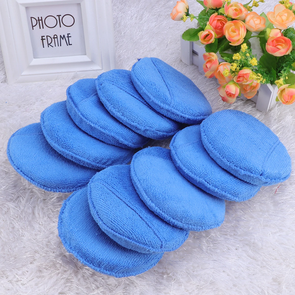 

10 pcs Microfiber Wax Applicator Pads Ultra Soft Reusable Car Wax Sponge For Glaze Sealant Dressing Application Durable Washable