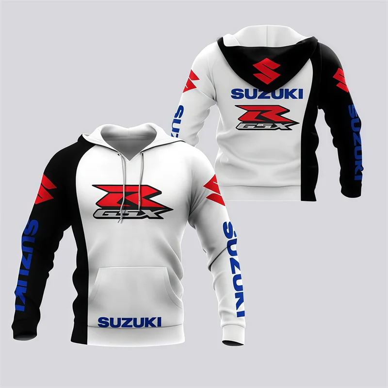 

New Suzuki logo 3D printed hoodie adult men's long-sleeved sweatshirt motorcycle enthusiasts outdoor leisure sports hooded top