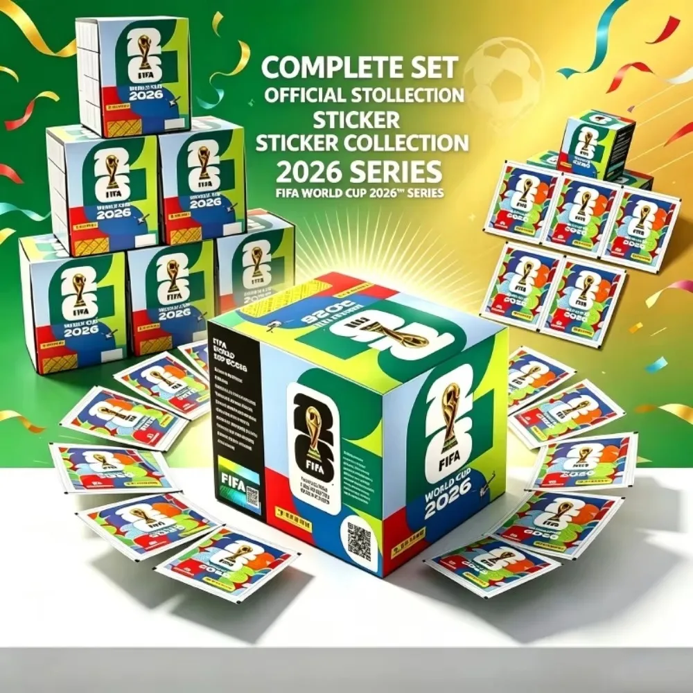 Panini 2026 World Cup Sticker Box Soccer Football Collectibles Player Sticker 50Packs Complete Album Gift For Teen Football Fans