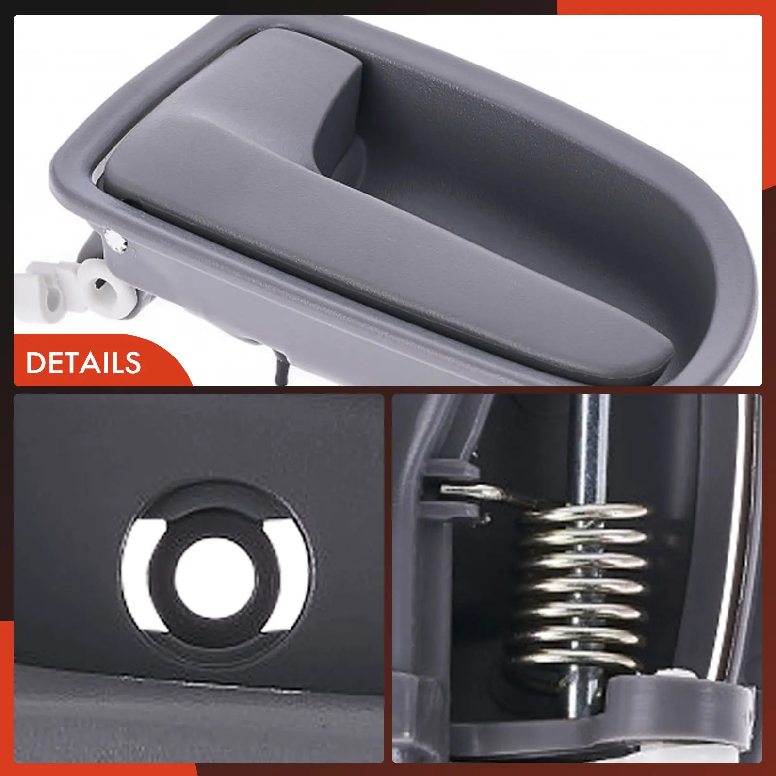 A-Premium Rear Driver Side Gray Interior Door Handle for Kia Rio 2004-2005
