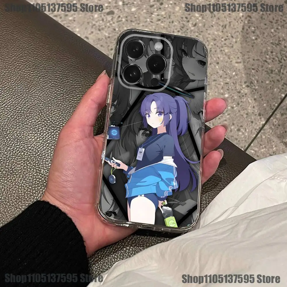 حافظة هاتف Hayase Yuuka Blue A-Archive لهاتف iPhone 17,16,15,14,13,12,11 Pro,Max,Plus,X,XS,XR,SE4,E غطاء ناعم شفاف صغير #2