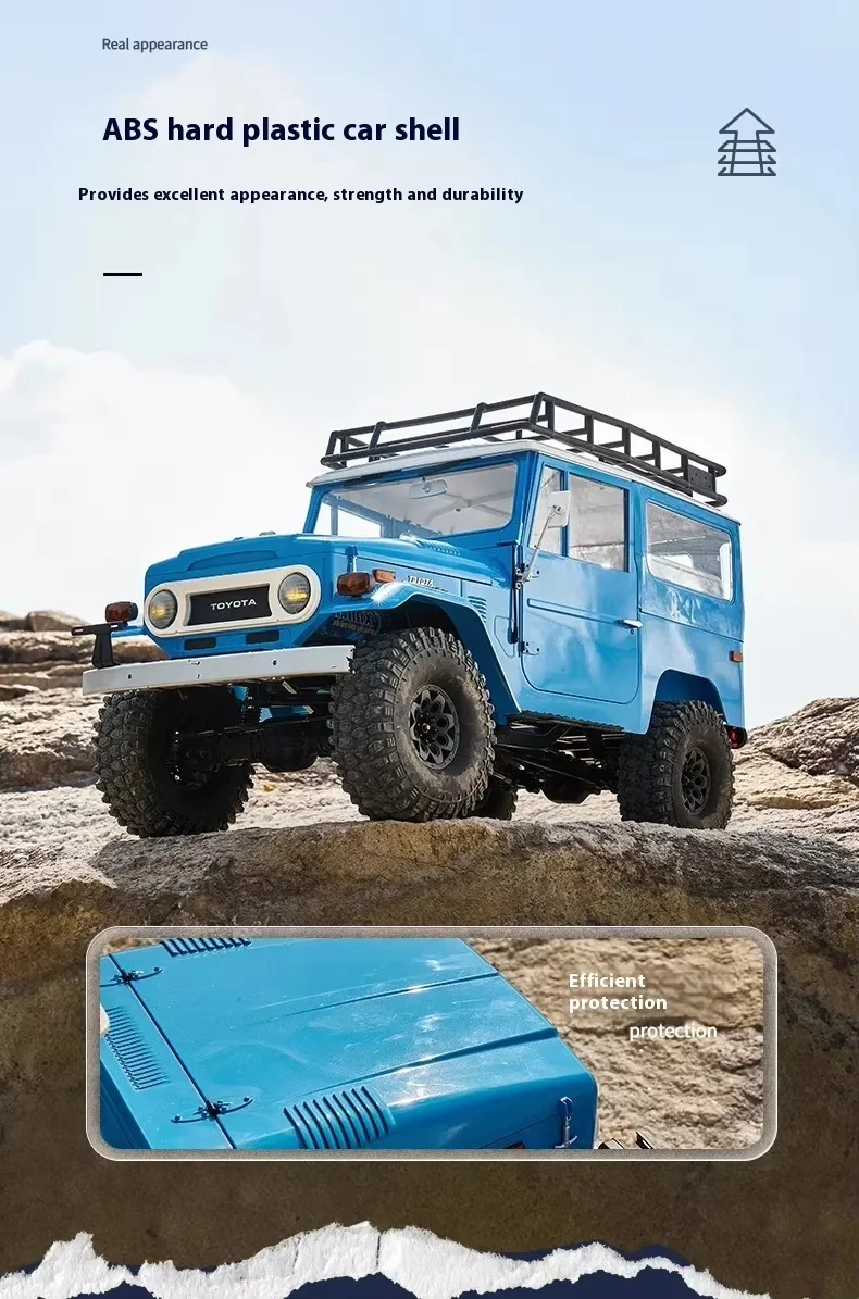 2024 Hot Fj40 สี่ล้อไดรฟ์ 1:10 จําลองไฟฟ้า Off Road รุ่นรถปีนเขารีโมทคอนโทรลรถของเล่นเยาวชนของขวัญ