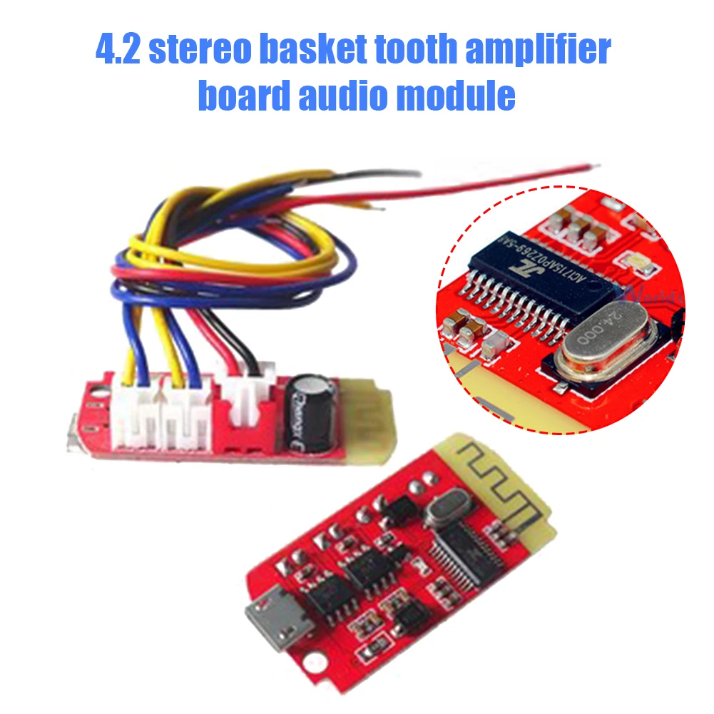 Módulo de placa amplificadora de potencia CT14 Micro 4,2, estéreo, Bluetooth, 5W + 5W, doble placa, bricolaje, altavoz, módulo de música de sonido
