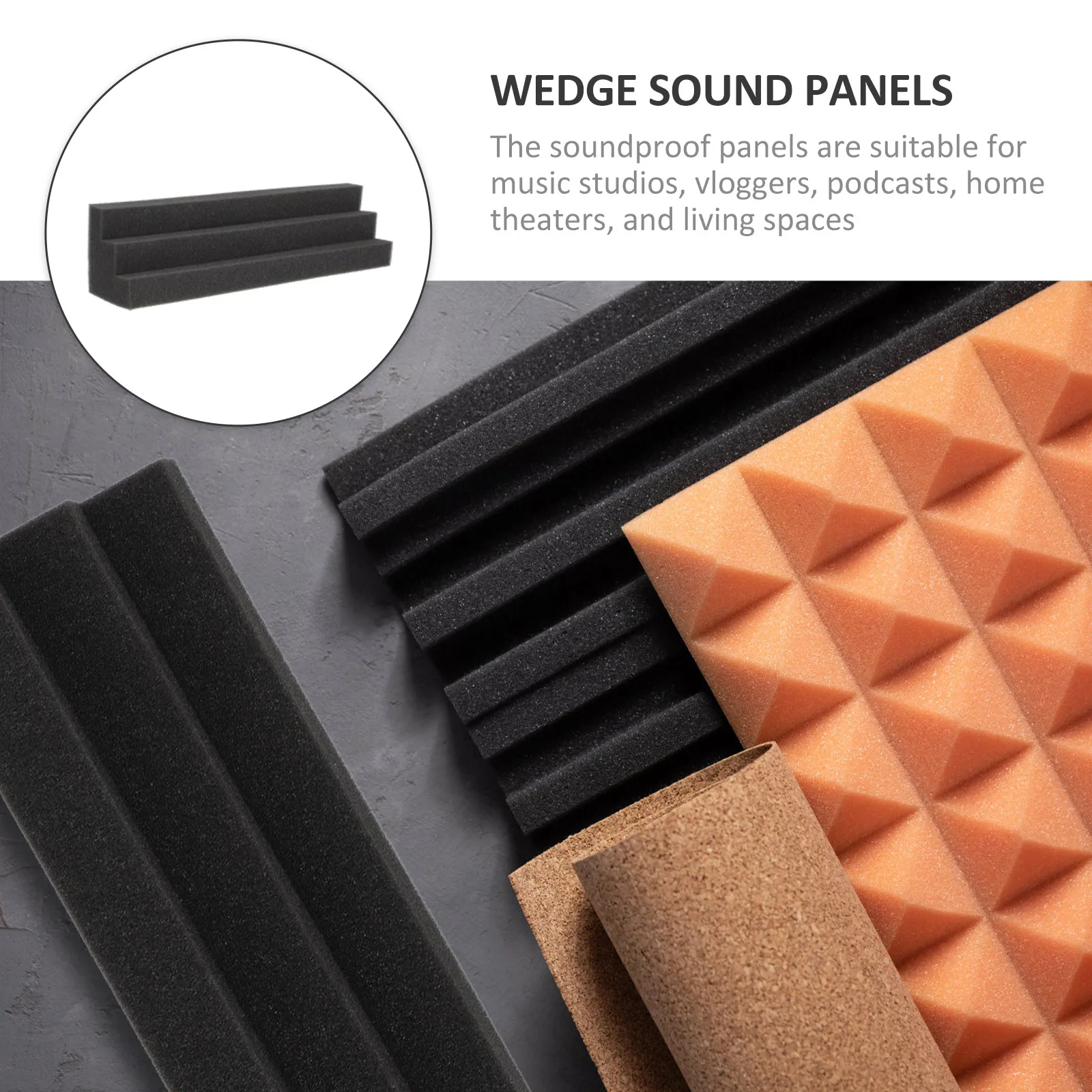 

4 шт. акустических панелей из черной звукопоглощающей губки для стен, потолка, студии, звукоизоляционные пенопластовые панели