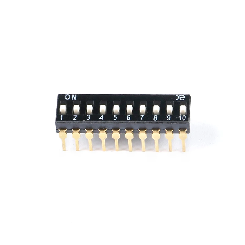 Original DSIC10LHGET 2.54mm pitch 10-bit high push in-line DIP switch/toggle code switch