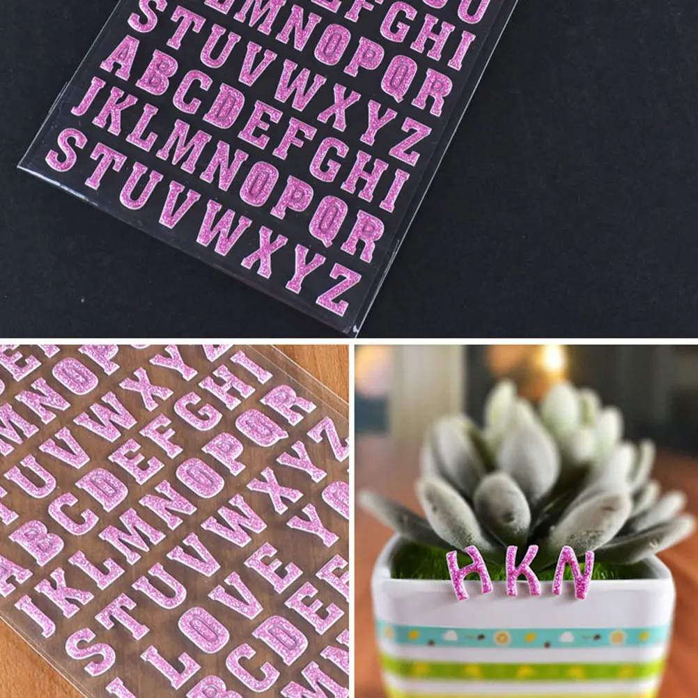 

6 Sheets Colorful Foam Alphabet Letter Stickers Glitter DIY Craft Stickers Self Adhesive for Kids Classroom Home Decor