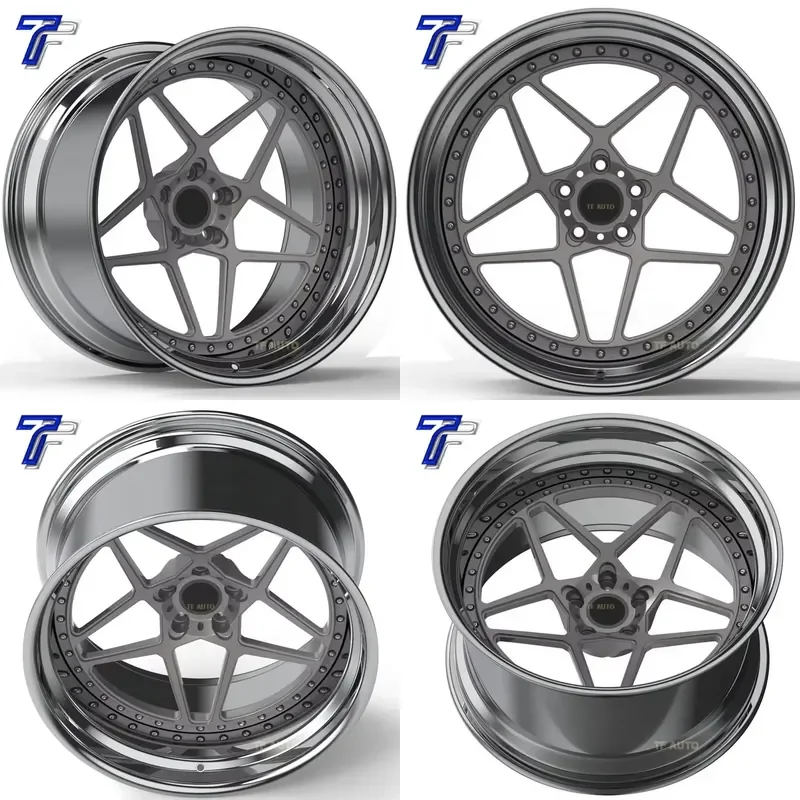 

i Deep Dish Concave Chrome Lip 5x114 120 Forged Car Alloy Wheels Polish 2 3 Split Pieces Rims for I8 A6 2014