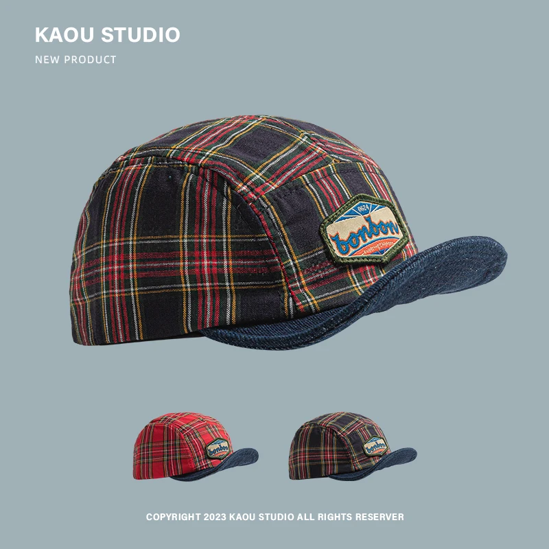 

Short-brimmed baseball caps for men and women, spring and summer versatile retro denim, small-brimmed peaked caps