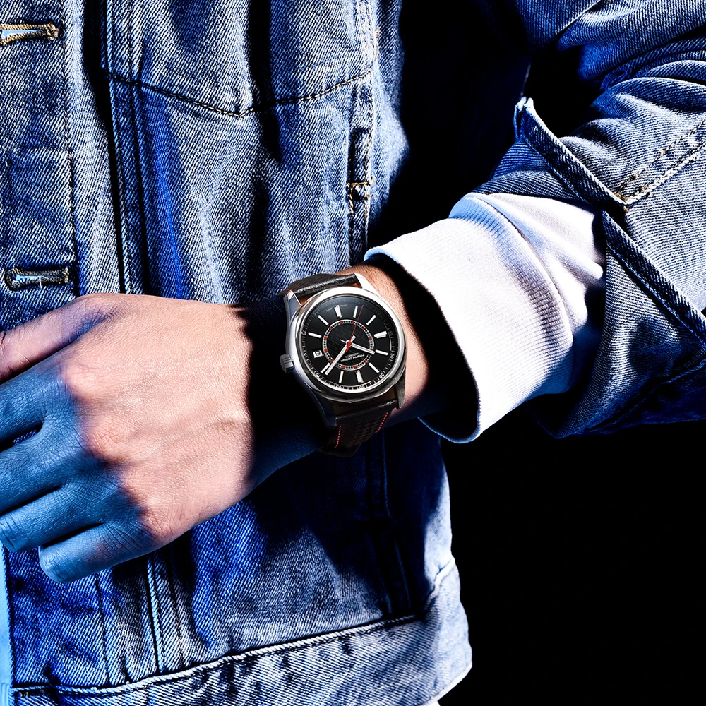 Novo design pagani relógio de moda esportiva v2 à prova dwaterproof água luminosa couro nh35a mecânico automático relógios vidro safira para homem