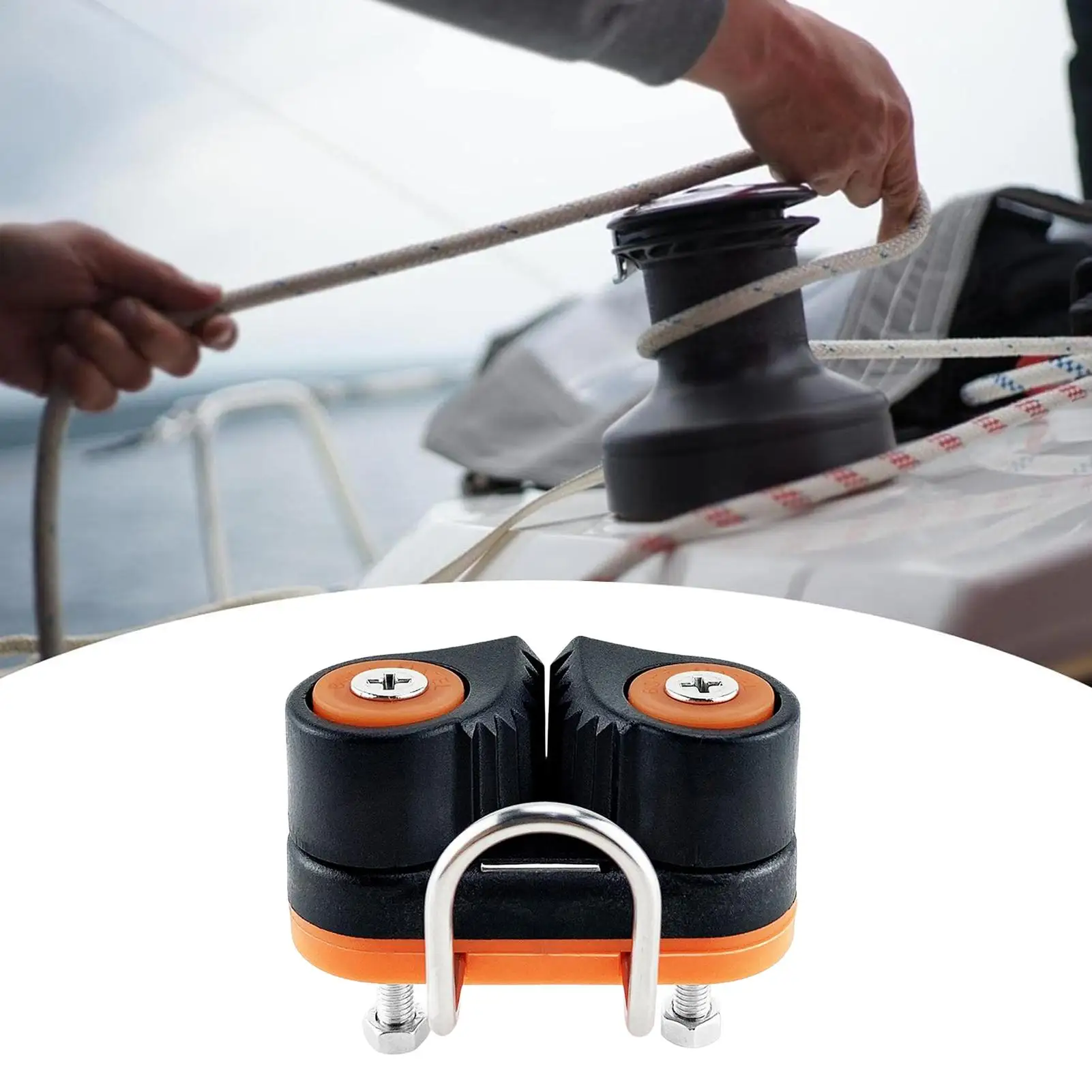 Durable Ball Bearings Nylon Rope Clamp Kayak Marine Hardware Fast Entry Cam Cleat With Stainless Steel Guide Ring Tangle-Free