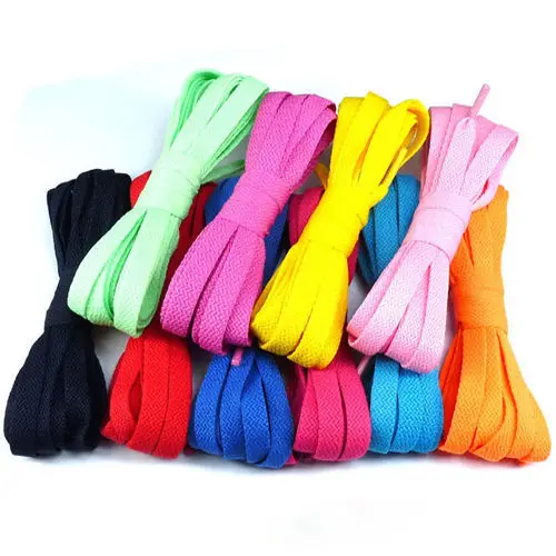 Polyester single-layer flat shoes with a width of 0.9cm elongated sports basketball board laces canvas shoes in multiple colors