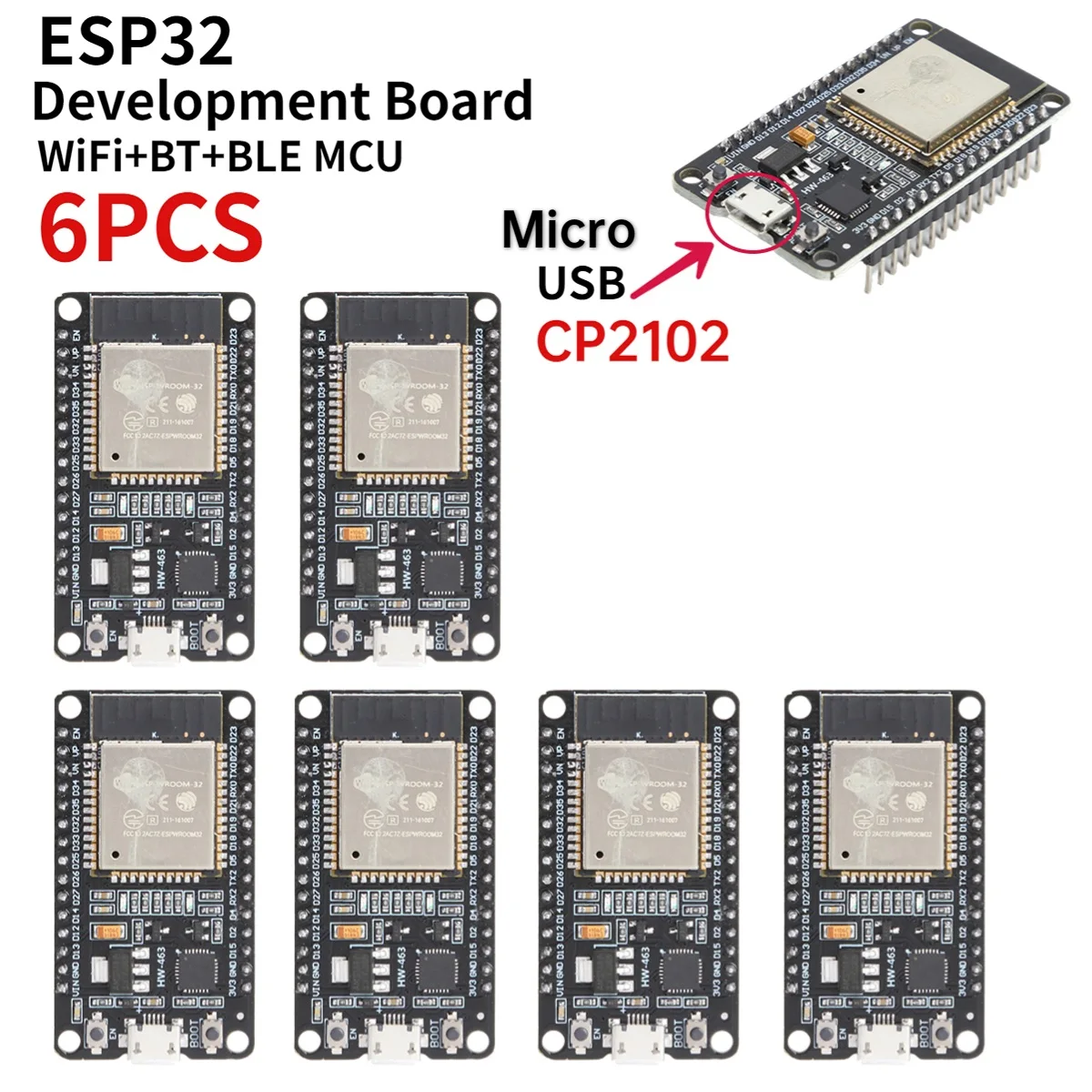 ESP32 -32 Development Board TYPE-C CH340C/ USB CP2102 WiFi+Bluetooth Ultra-Low Power Consumption Dual Core Wireless Module image 3