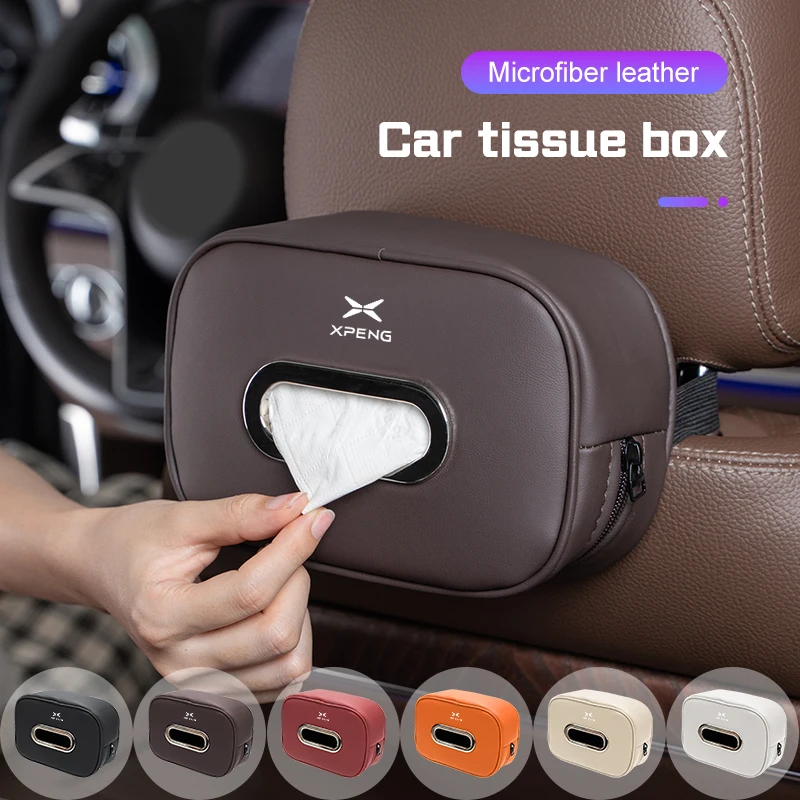 For Xpeng G6 P7 P7i G9 P5 G3 G3i X9 X2 N5 F30 H93 Tissue Box Center Console Armrest Napkin Box Car Tissue Case With Fix Strap