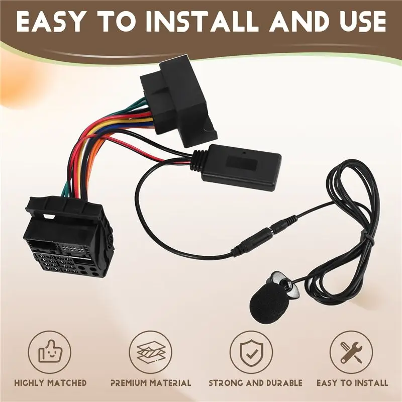 Leading-Car Bluetooth 5.0 Aux Cable Microphone Handsfree Mobile Phone Free Calling Adapter For Ford Mondeo Focus Fiesta 6000 CD