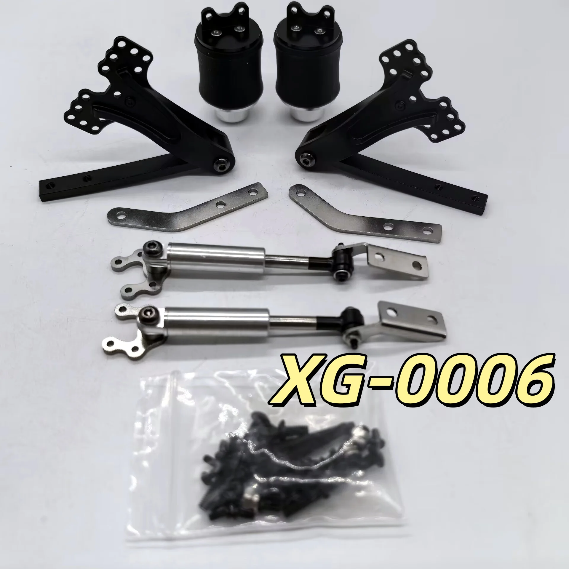 RC Fury Bear 1/14 Drag Head Mud Head Modified Accessories Simulation Single Bridge Dual Airbag Suspension System For Tamiya Lesu