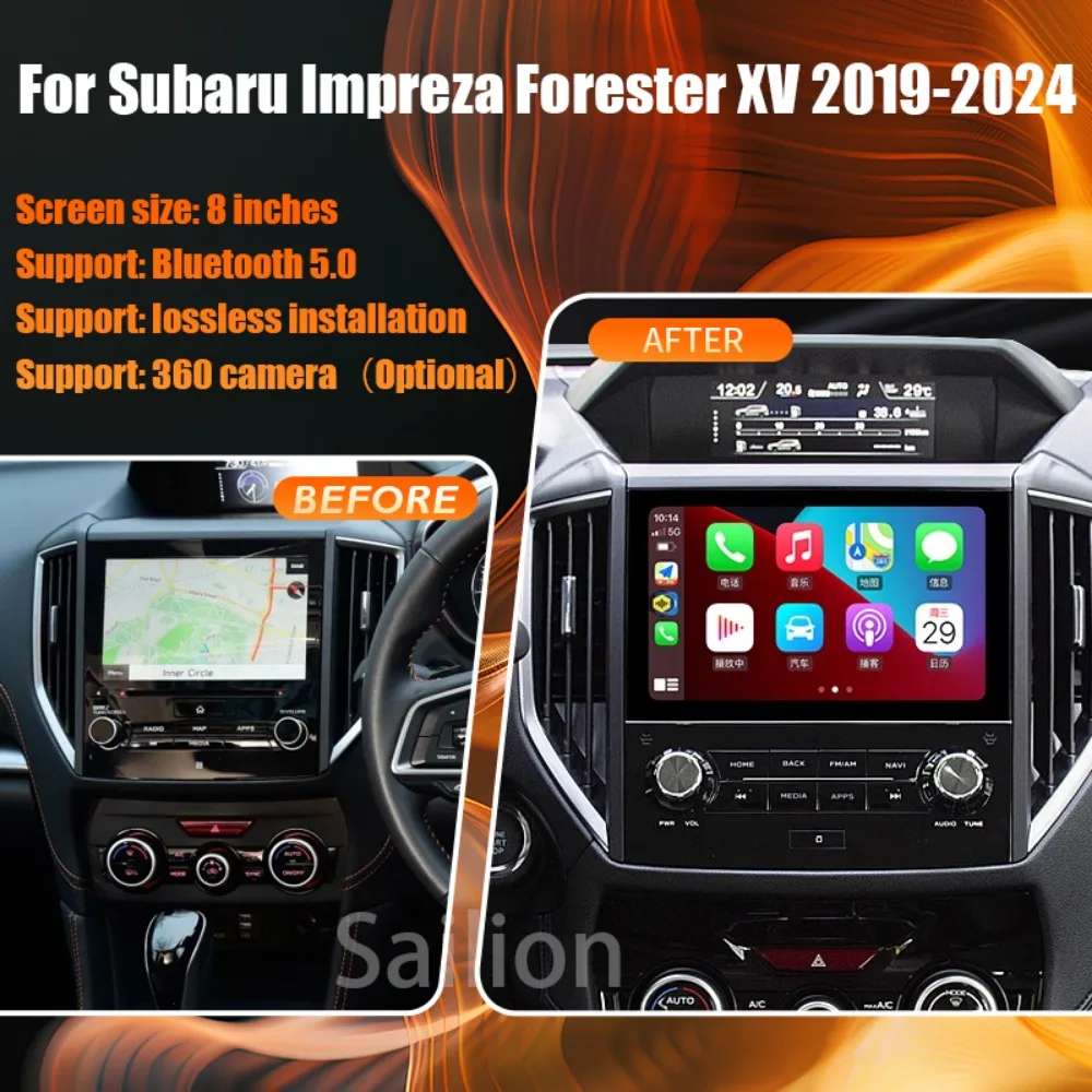 Android 15 with Type-C Fast For Charging Subaru Impreza Forester XV WRX 2019-2024 Car Audio Player Radio GPS 4G Stereo Carplay