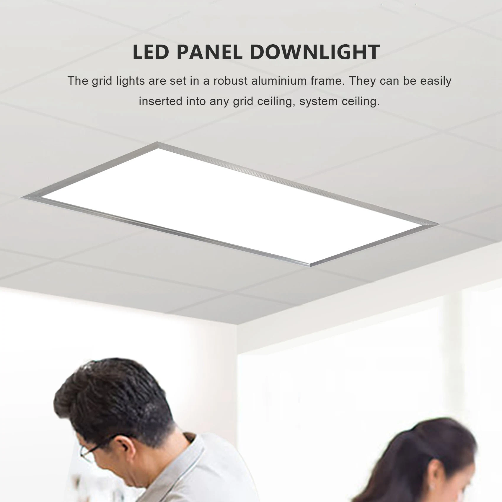 

KZQ-fLED Downlight 40W 6500K LED Panel Downlight 30X60cm White Grid Lights Insert Light Ceiling Light for