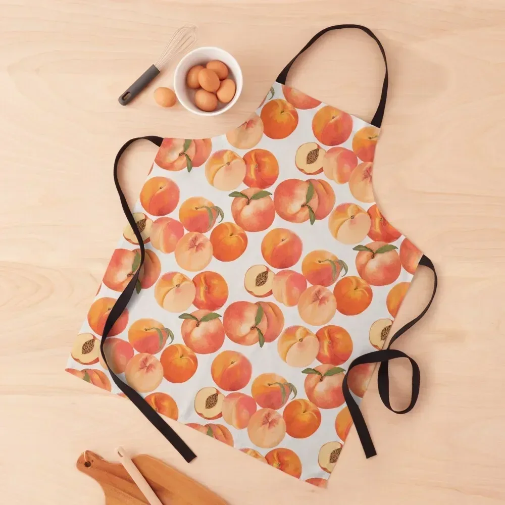 

Life is Peachy - Peach Pattern - Peach Harvest Apron Custom Smock for hairdressing Cooking Barber Apron