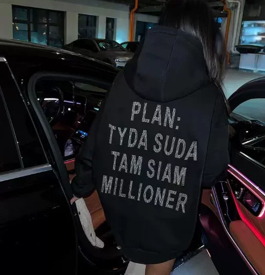 Alphabet Decorative Hoodie Women's Clothing Fashion Women's Sweatshirt Clothing Blazer Casual Hoodie Daily Wear Moletom Y2k Top