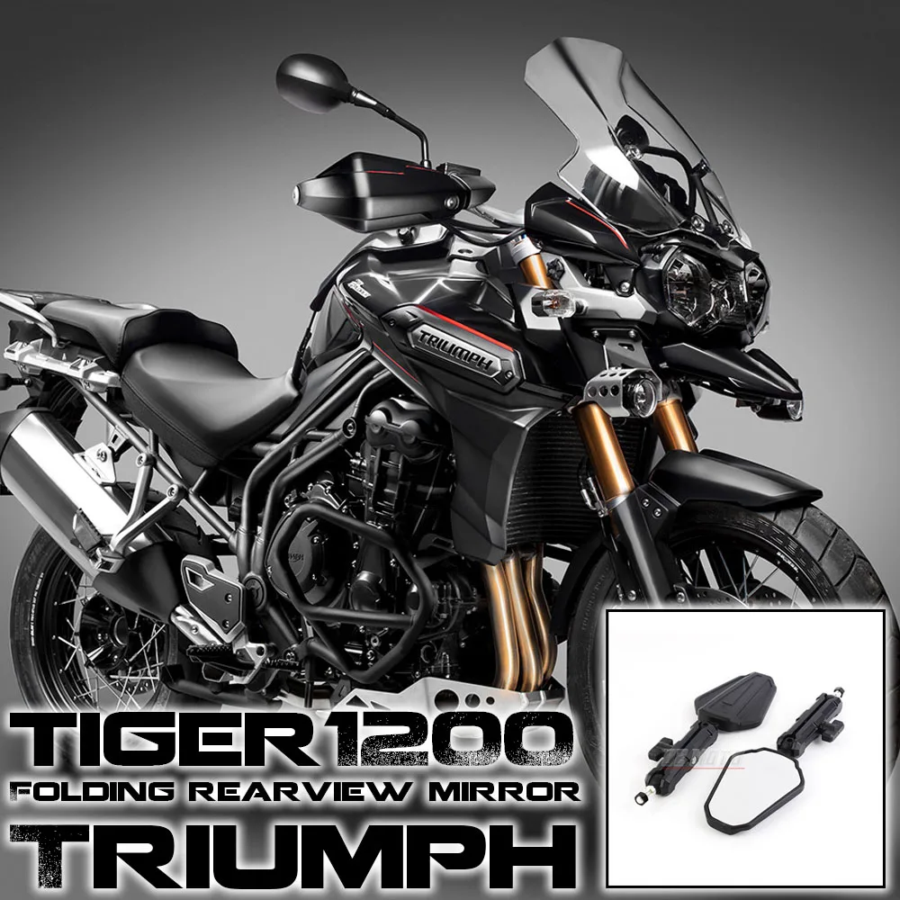 

ADVENTURE MIRROR KIT Foldable Mirrors For Triumph Tiger 800 1200 High Quality Universal Motorcycle Foldable Rear View Mirror