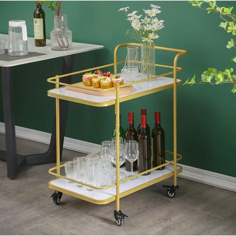 Dining Car Hotel Restaurant Wine Cart Trolley Mobile Cake Delivery Cart Trolley Home Tea Cart Shelf Carrinho De Carga Bar Cart
