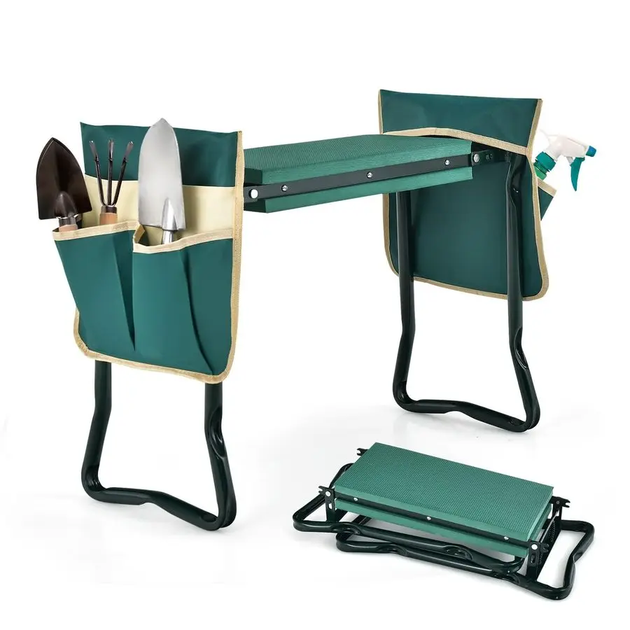 

Садовое сиденье с усилителем, складной садовый табурет, портативная садовая скамейка с подушечкой из пенопласта EVA, сверхпрочный металлический каркас, садовый подарок