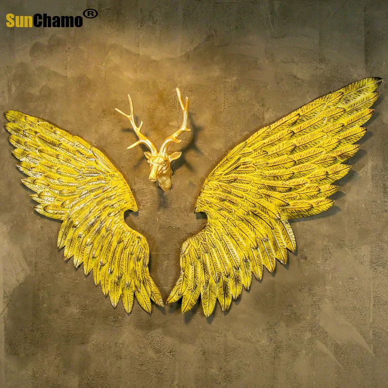 Industrial A Pair Wing Wall Decoration Bar Decor Bedroom Restaurant Industry Wind Retro Iron Wings Ornaments Home Decoration