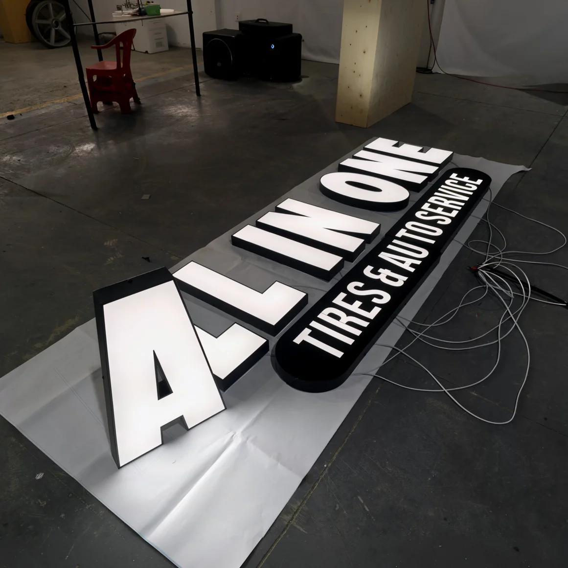 Custom Outdoor 3D Acrylic LED Channel Letters Shop Signs, Face Lit LED luminous Store Name Advertising Business Logo