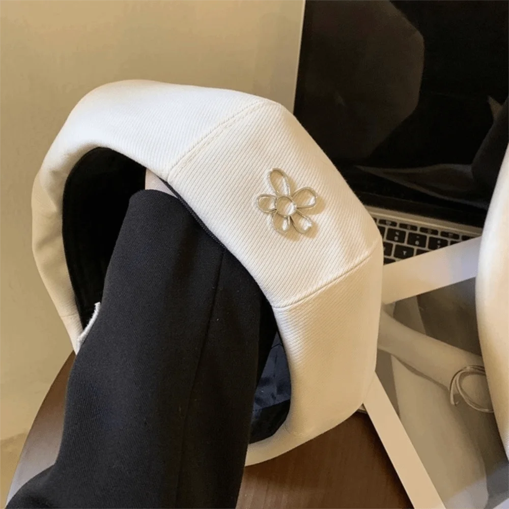 

Elegant Flower Women Berets Big Head Circumference Keep Warm British Painter Caps Korean Style Elastic Artist Hat Ladies