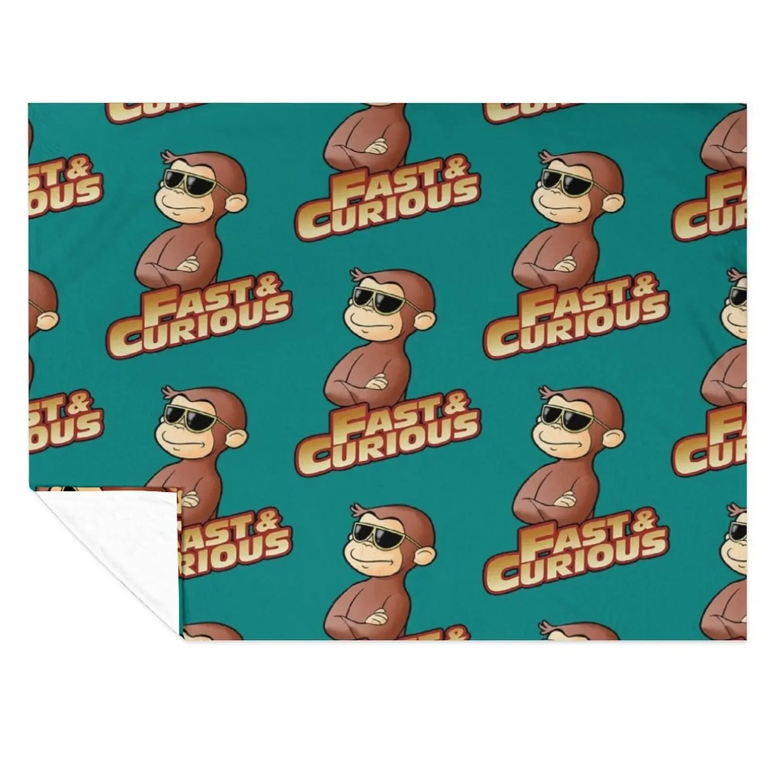 

Curious George FAST AND CURIOUS. Throw Blanket valentine gift ideas For Sofa Thin Thermal Cute Plaid Blankets