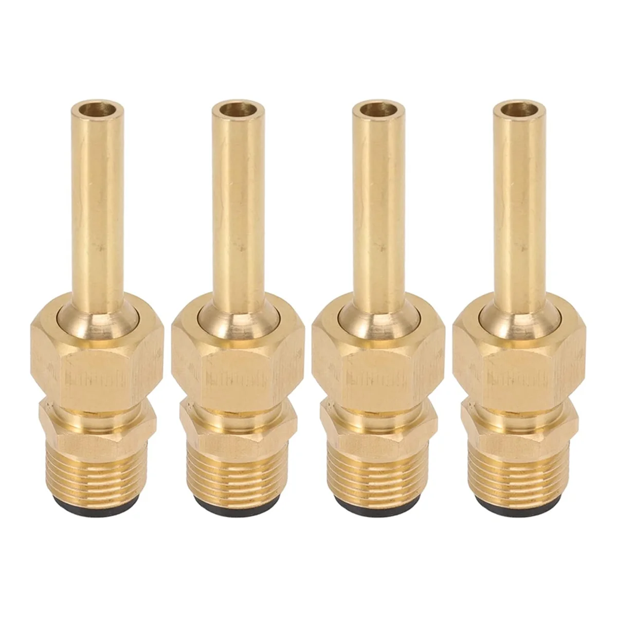 Boquilla de fuente de agua de cobre de chorro directo de 4 Uds., fuente de estanque de un solo boquilla, reemplazo de cabezales de piezas de fuente de 1/2 pulgada