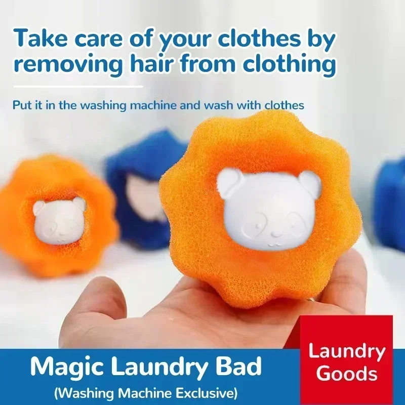 

6pcs Sponge Laundry Ball Kit for Washing Machine Reusable Pet Hair Remover Balls Home Cleaning Lint Fuzz Fiber Collector