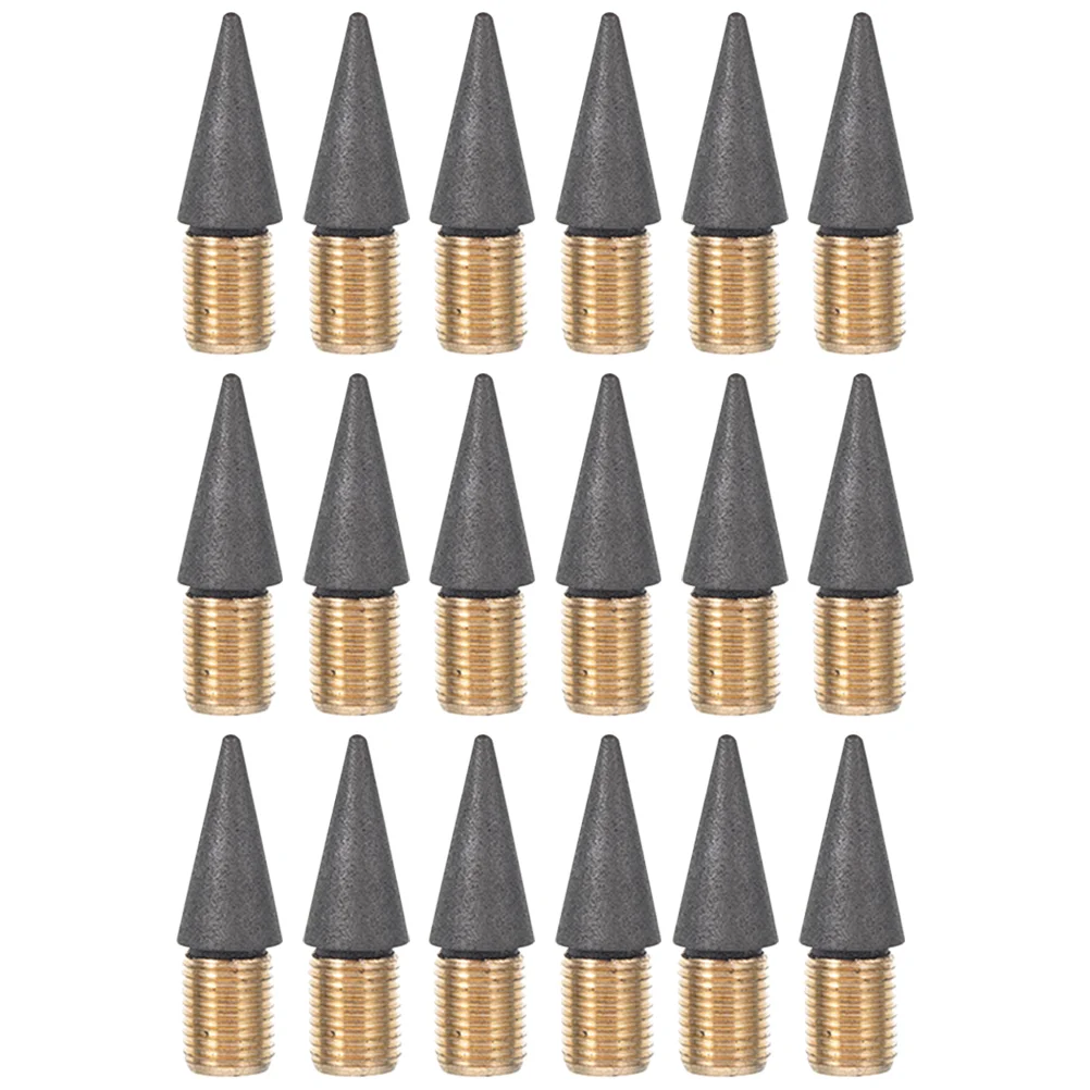 20 Pcs Black Technology Replacement Pencil Tip Student Lead Pencils Writing Pens Beadable Bulk Forever Metal Replacements