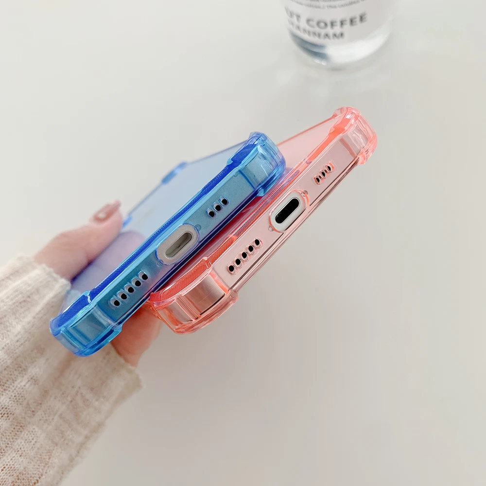 Luxury Clear Silicone Soft Case For iPhone 14 13 12 Mini 11 Pro XS Max X XR SE 2022 7 8 Plus Candy Color Transparent Back Cover