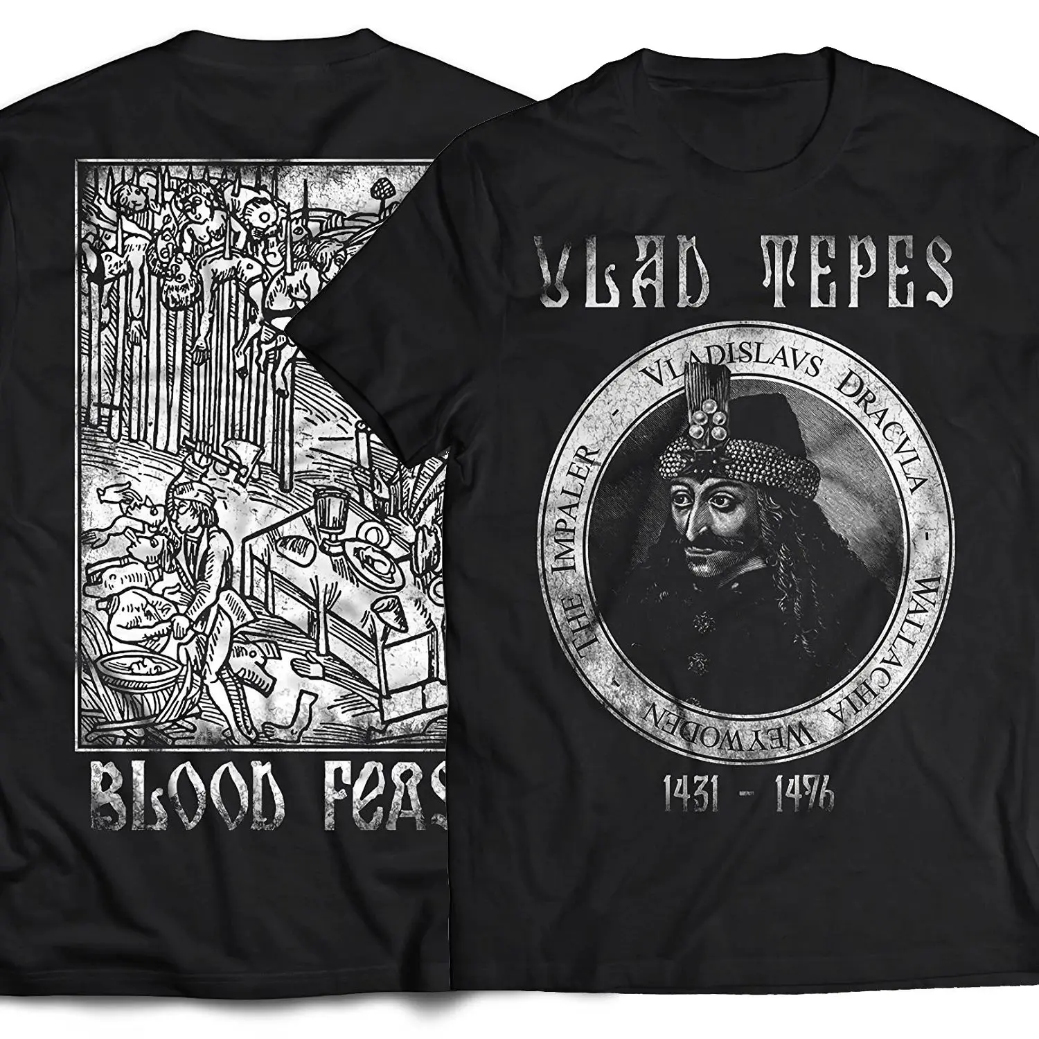 Blood Feast Vlad Dracula Vampire Vlad The Impaler T Shirt  New Print Cotton Short Sleeve O-Neck T-shirt Casual Clothing Mens Top